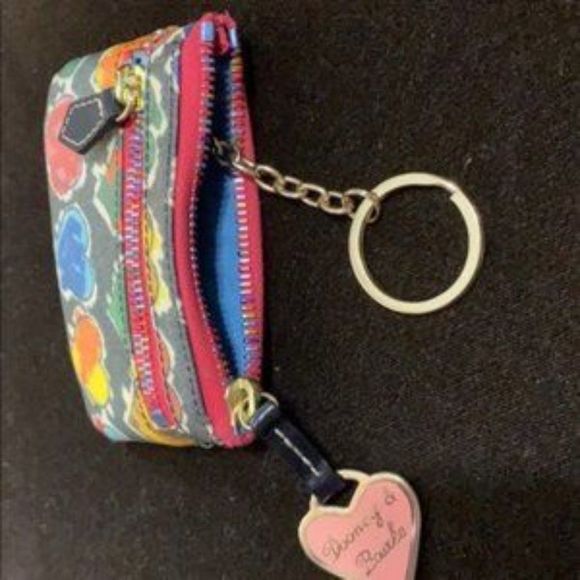 Dooney & Burke Hearts Coin Purse With Key Fob - Picture 4 of 5